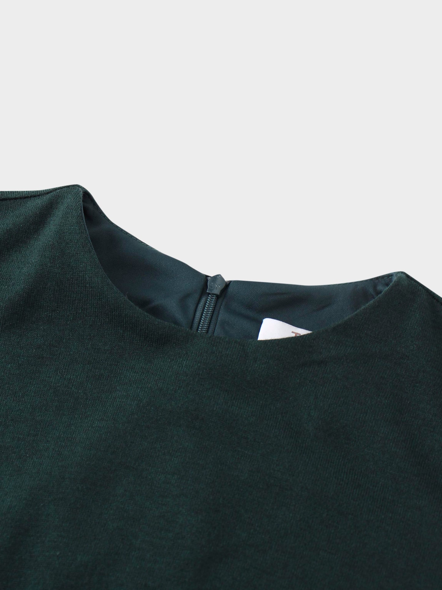 Side Shirred Button Down Knit Dress-Hunter Green