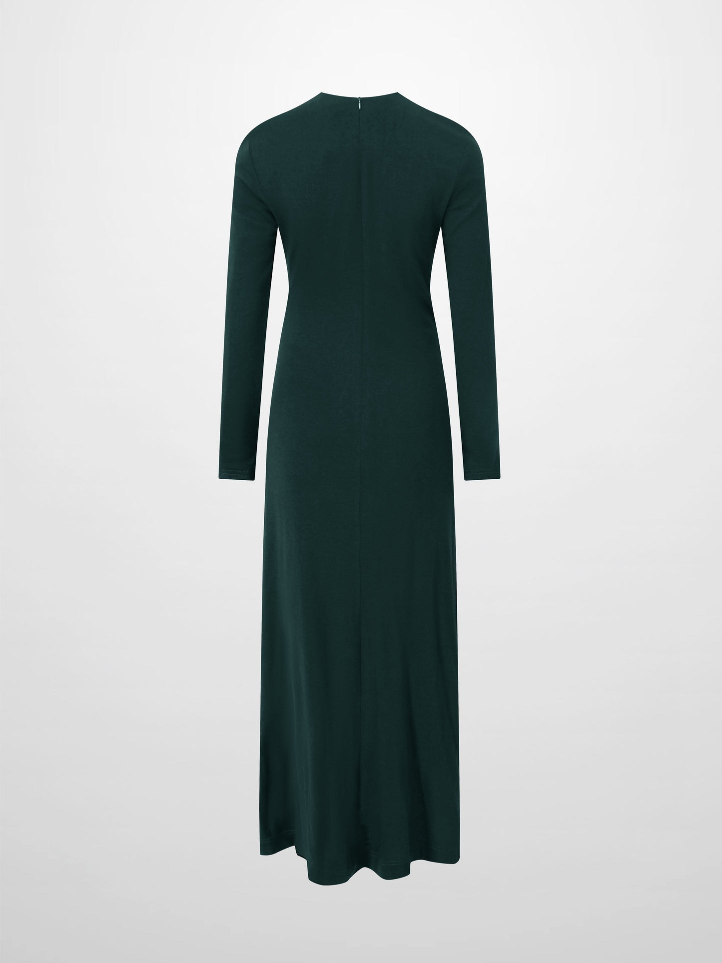 Side Shirred Button Down Knit Dress-Hunter Green