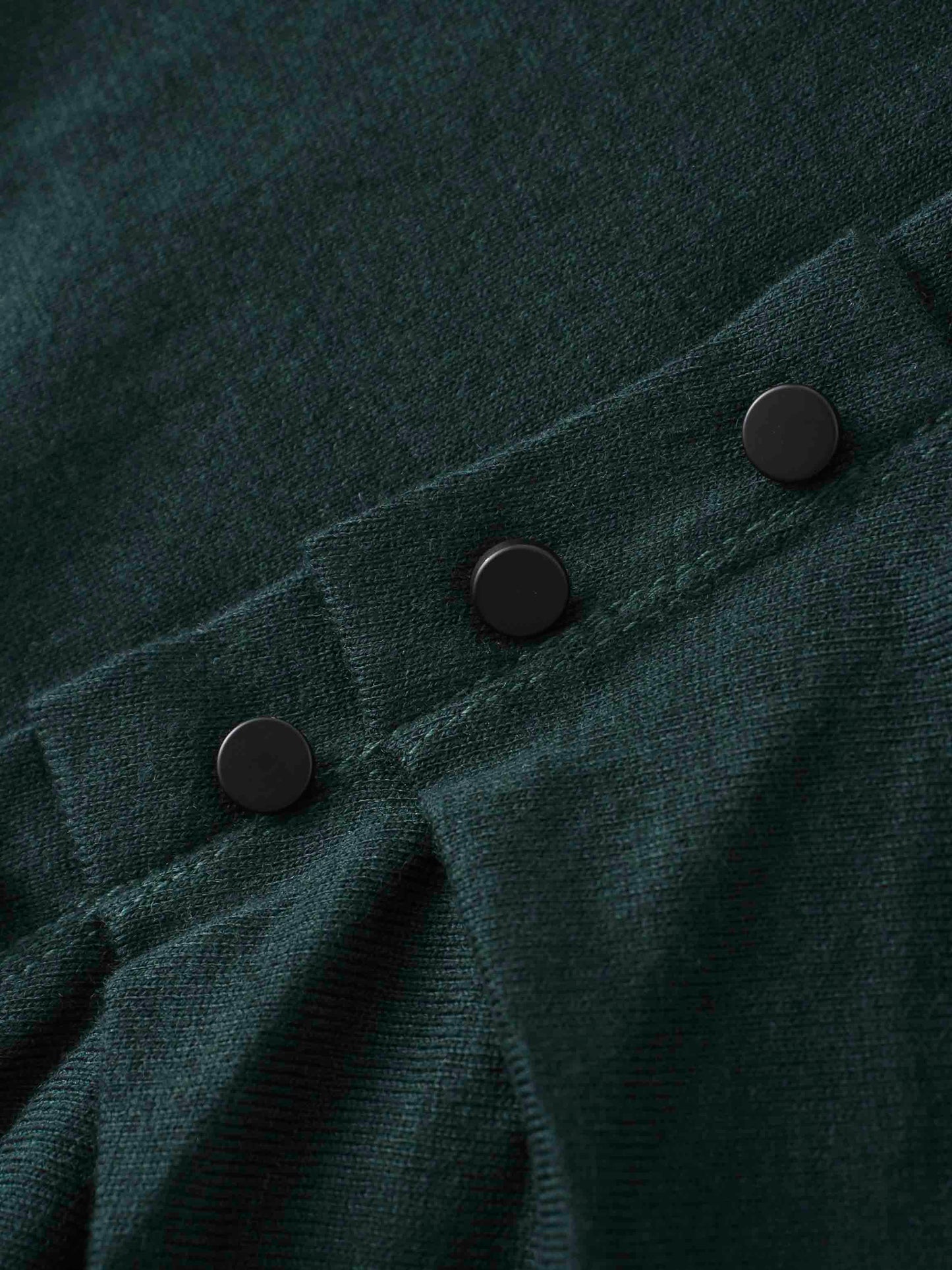 Side Shirred Button Down Knit Dress-Hunter Green